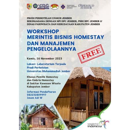 Majukan Pariwisata Jember, Ikuti Workshop Gratis Merintis Bisnis Homestay